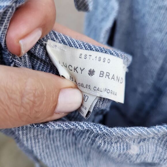 Lucky brand wide leg linen blend jumpsuit - Picture 4 of 8